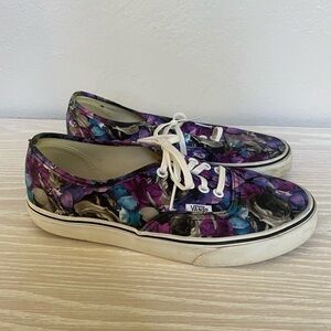 Vans Digi Floral Black & Purple Skate Shoe Sneaker Size 8 Women’s 6.5 Me…